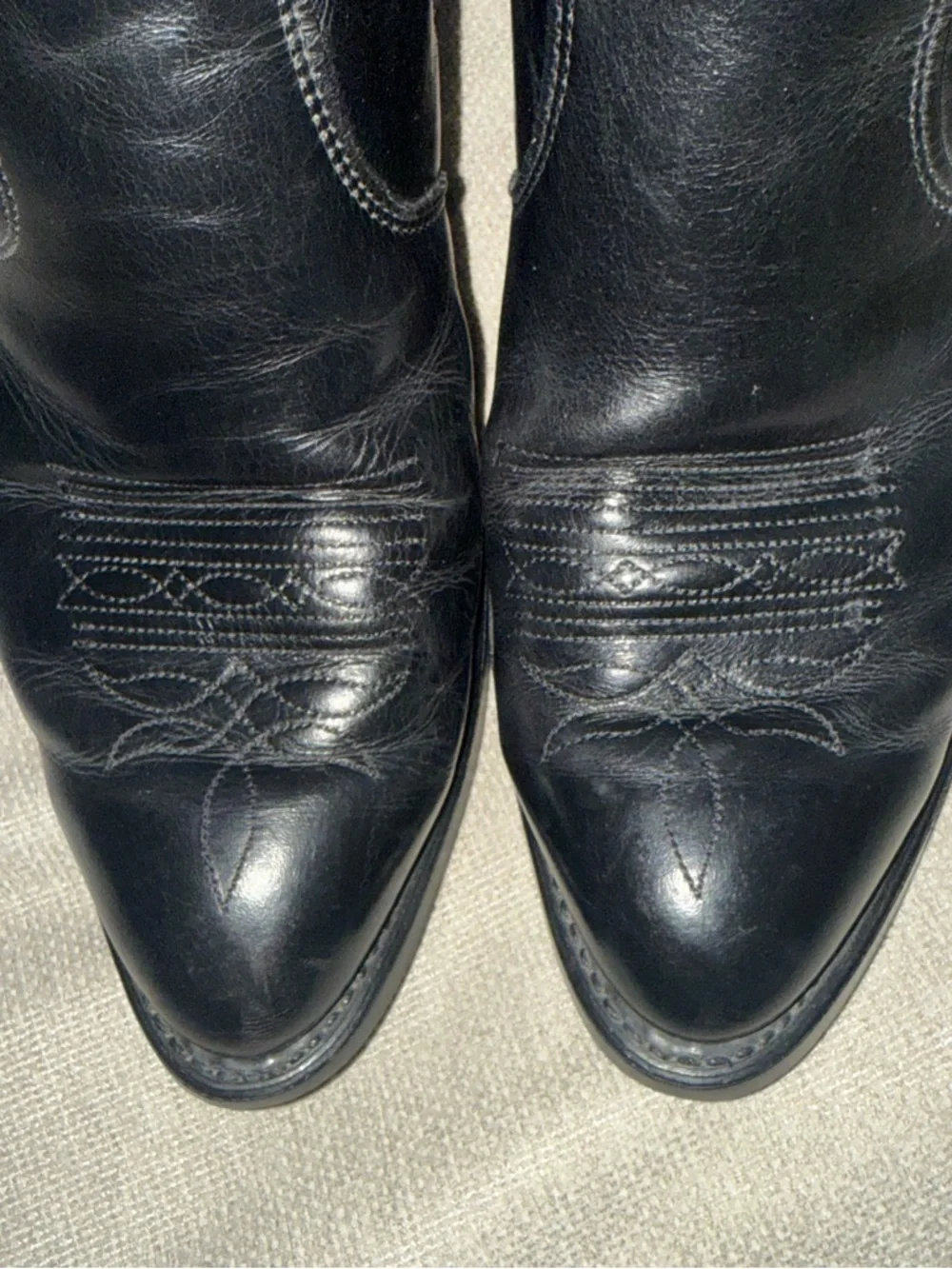 Durango Black Leather Western Boots